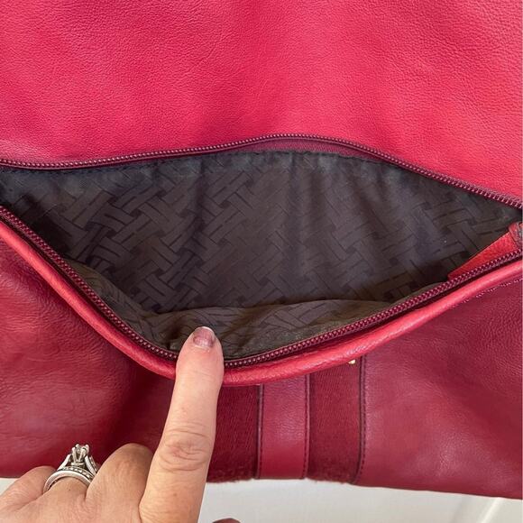 Cole Haan satchel red two toned leather - Picture 4 of 12